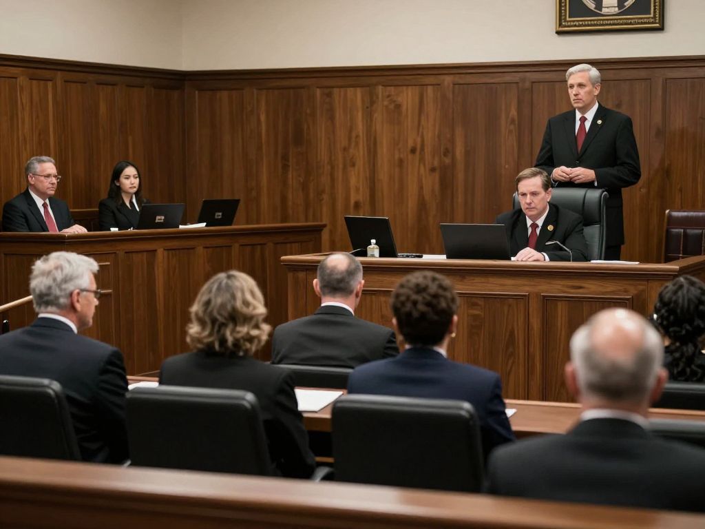 Courtroom scene during OMB Bloodbath's federal murder case mistrial