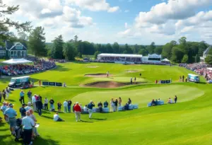Golf tournament in progress during the PGA Tour.
