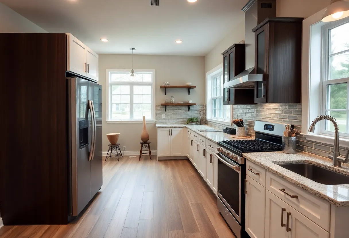Modern kitchen with energy-efficient appliances in a Houston home