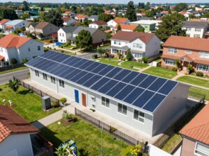 A view of the new resiliency hub featuring solar power and community amenities in Northeast Houston.