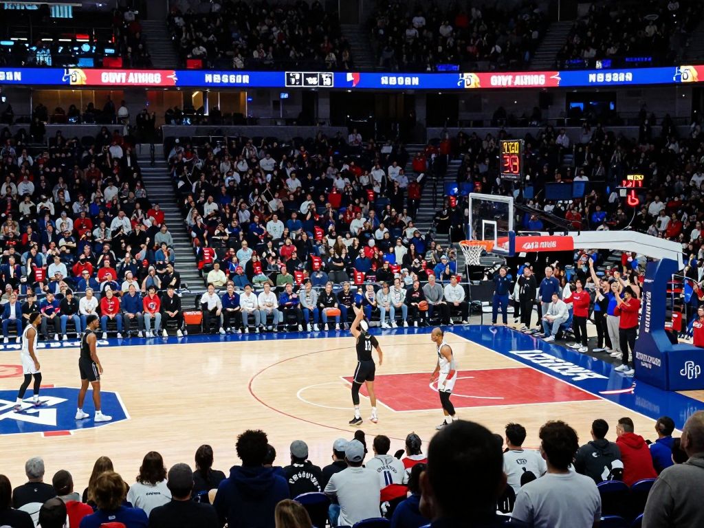 Sam Houston basketball teams in action during a game