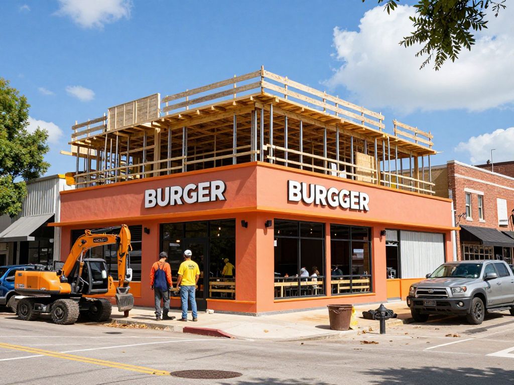 New Shake Shack restaurant under construction in Austin, Texas.
