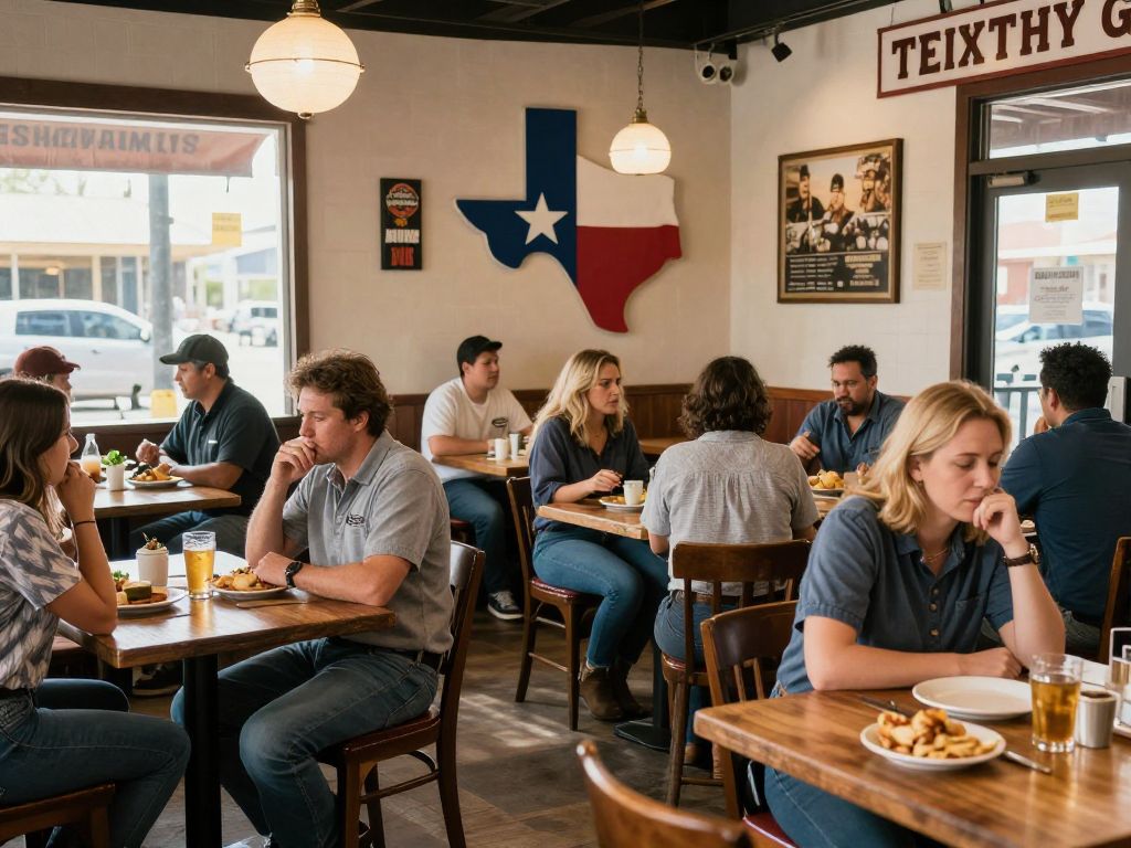 Depiction of a restaurant environment representing the challenges faced by Texas entrepreneurs in the hospitality sector.