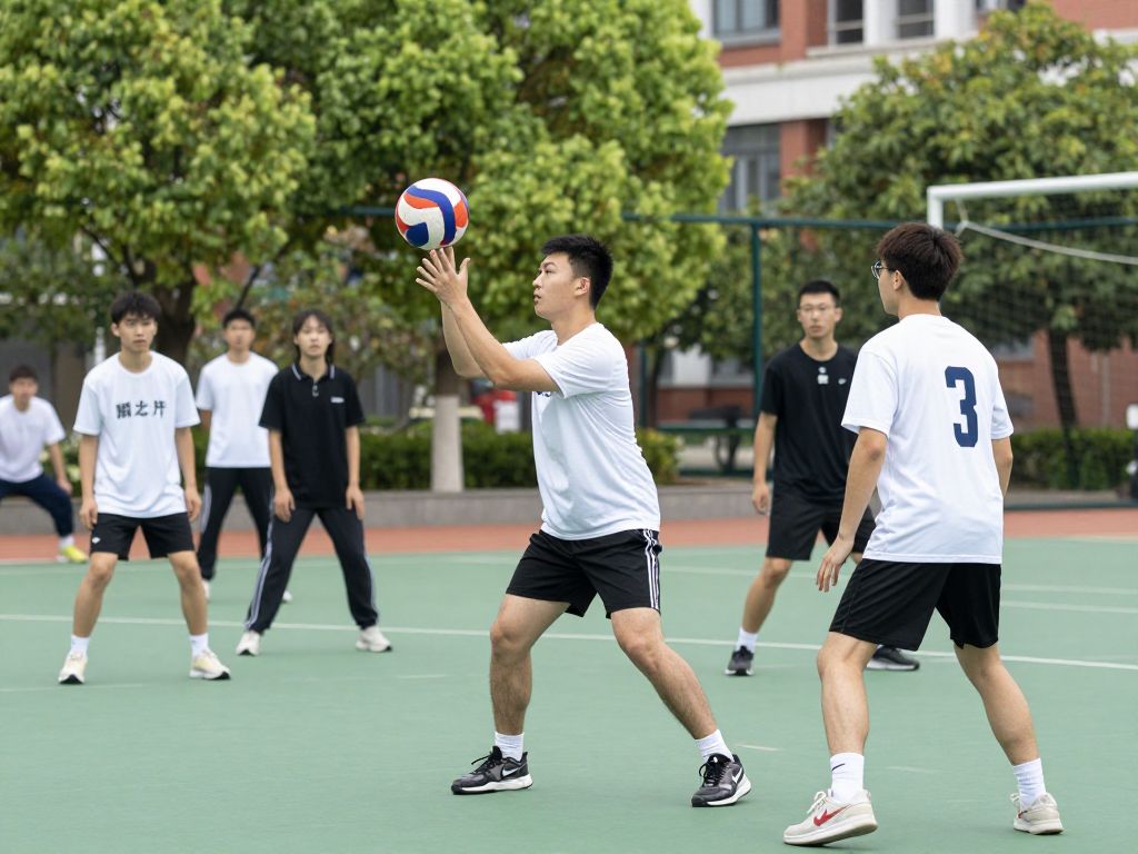 Student-athletes training together on a university campus