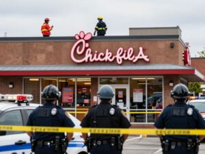Police response to a standoff at Chick-fil-A in Houston