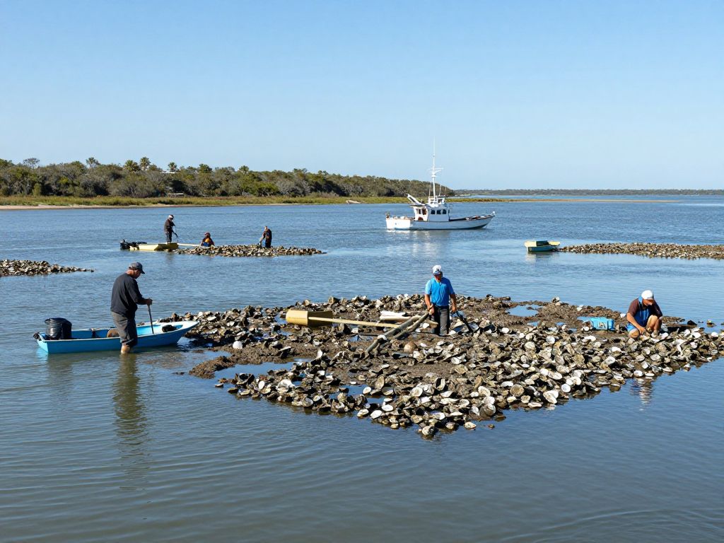 Coastal view of Texas where oysters are harvested