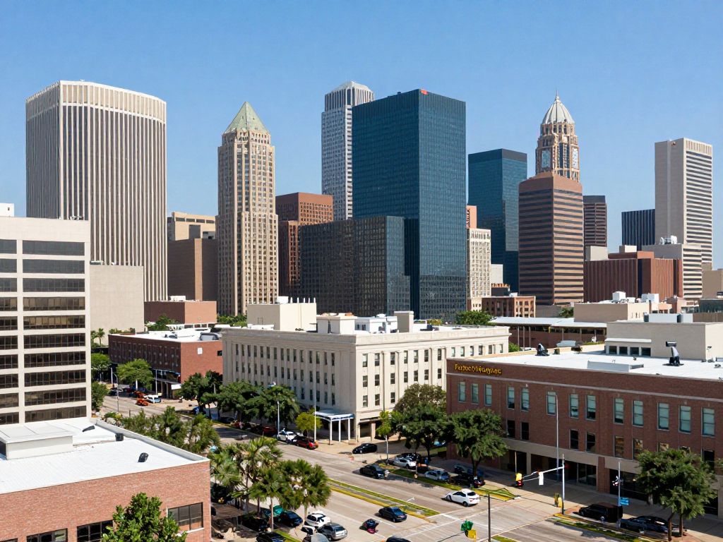 Texas city skyline representing economic growth