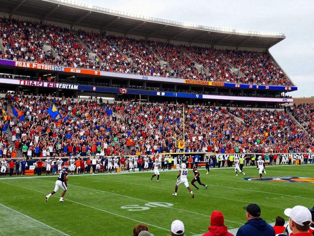 Texas Longhorns football game with cheering fans