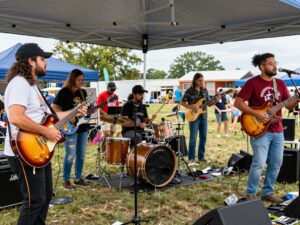 Local musicians performing in a lively Texas music scene.