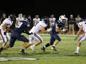 Players of Tomball West High School football team during a game