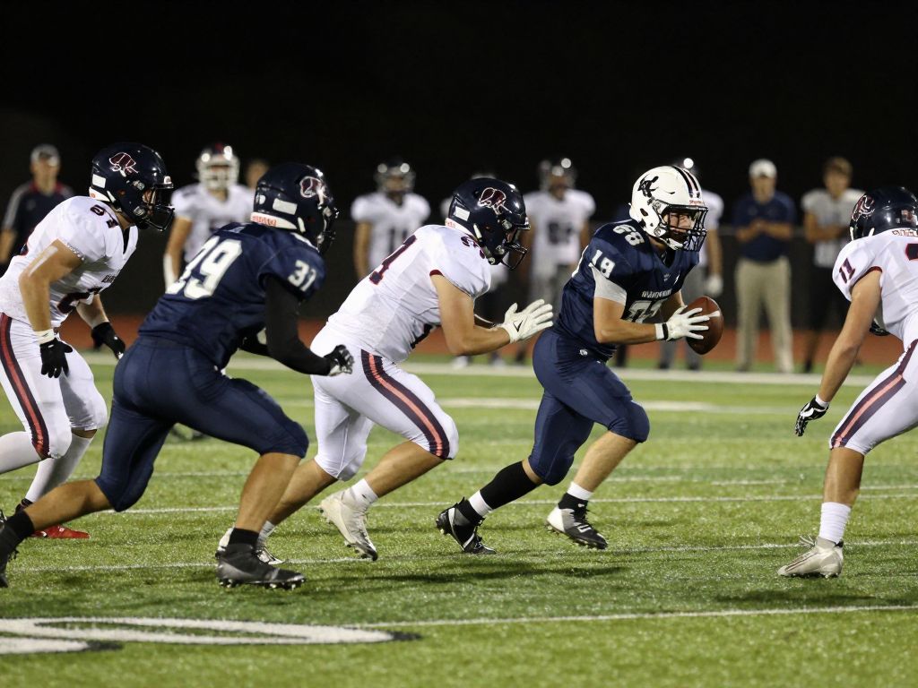 Players of Tomball West High School football team during a game