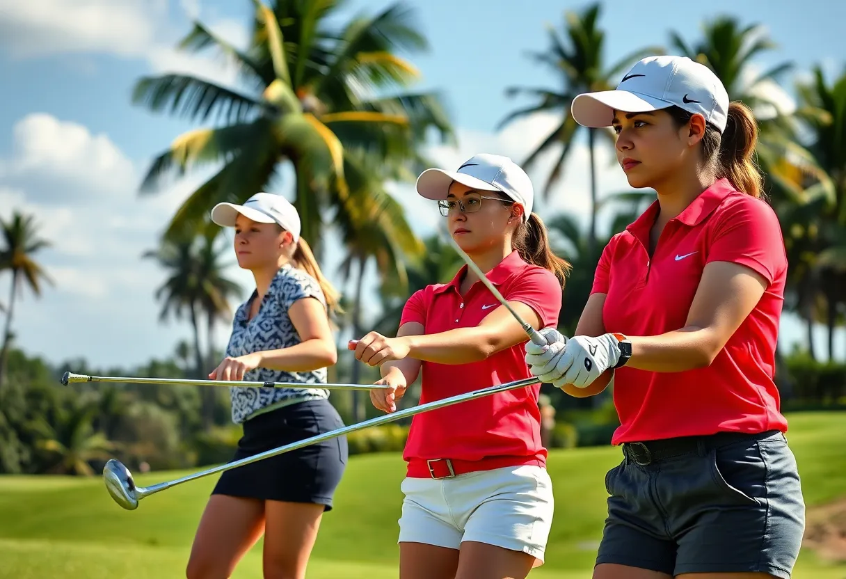 UNC women's golf team competing at the Puerto Rico Classic