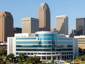 Modern Houston medical facility symbolizing healthcare leadership