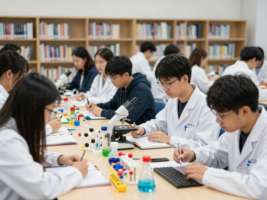 Students and faculty engaged in scientific research at UT Austin