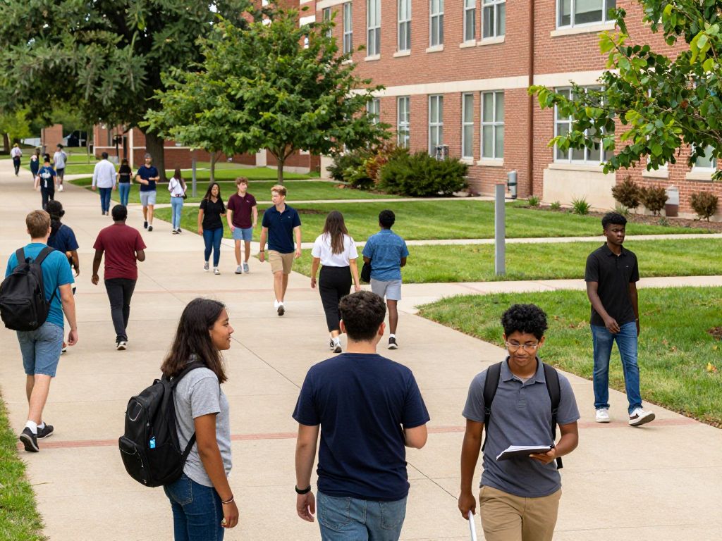 Students at the University of Texas at Austin engaged in campus activities.