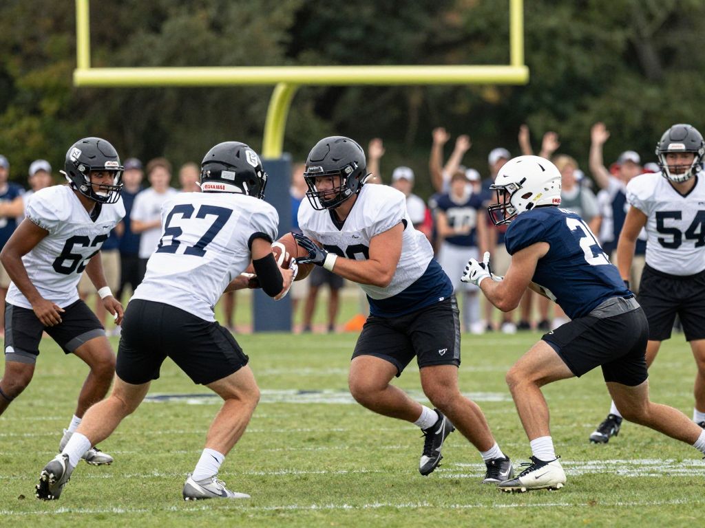 University of Texas football team practicing on the field