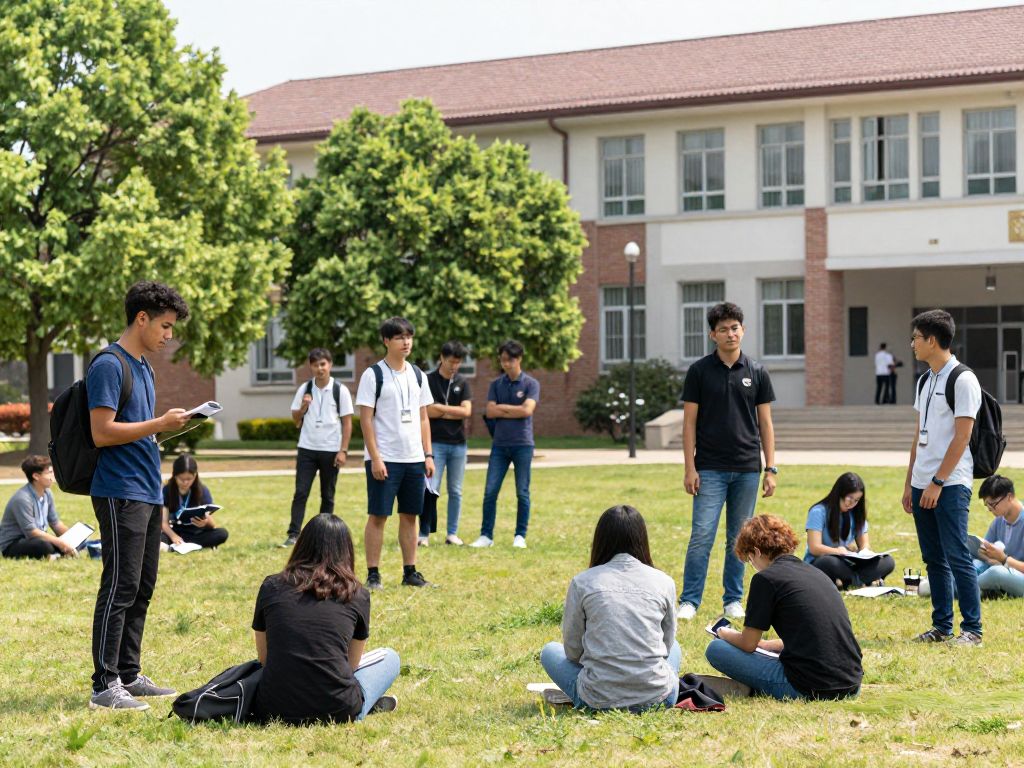 University students participating in campus activities