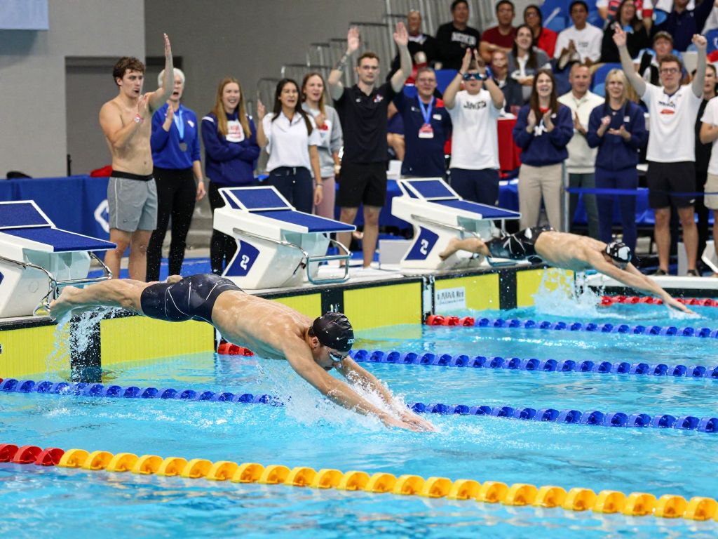 University of Texas swimming team competing