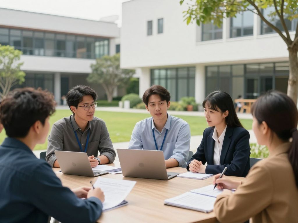 UTA faculty and staff discussing new programs for career transition.