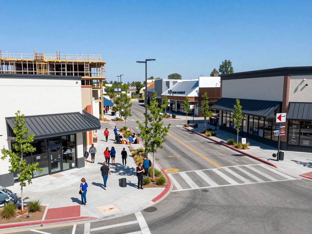 A bustling scene in Valley Ranch showcasing new business openings and community engagement.