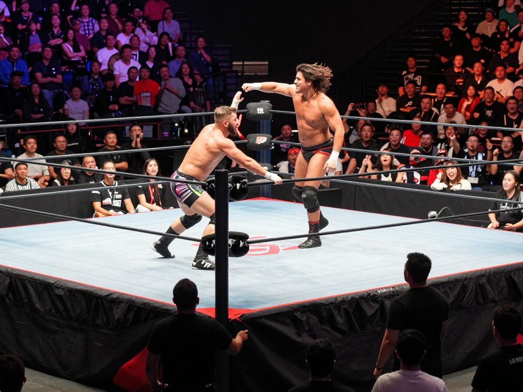 WWE event in Houston with fans cheering