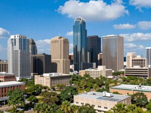 Austin Texas skyline highlighting innovation and wealth generation