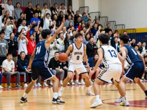 Ball High Lady Tors competing against West Brook Bruins in a playoff basketball game.