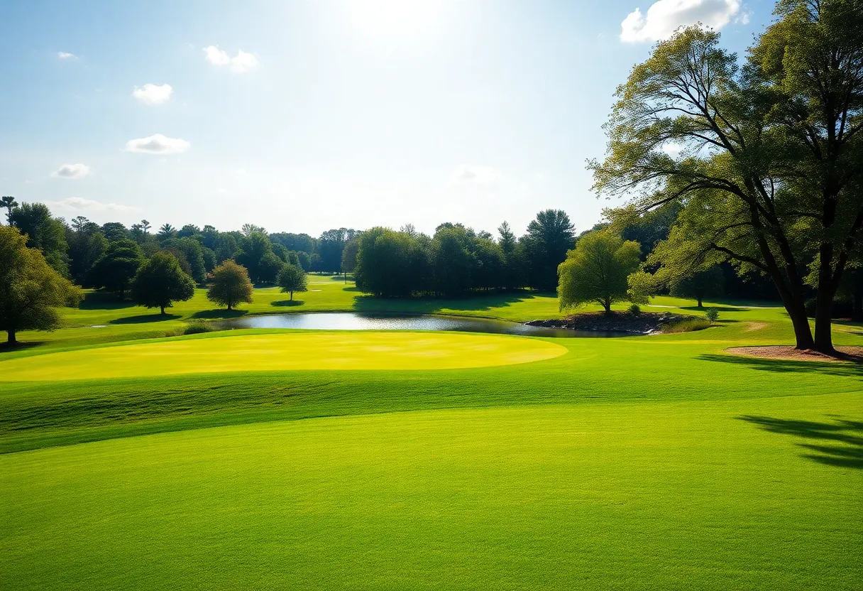 Scenic view of Bentwater Country Club golf course