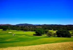 Golf players competing at the Border Olympics in Laredo Country Club