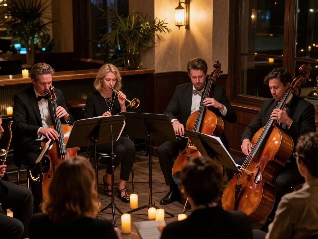 Audience enjoying a candlelit jazz concert