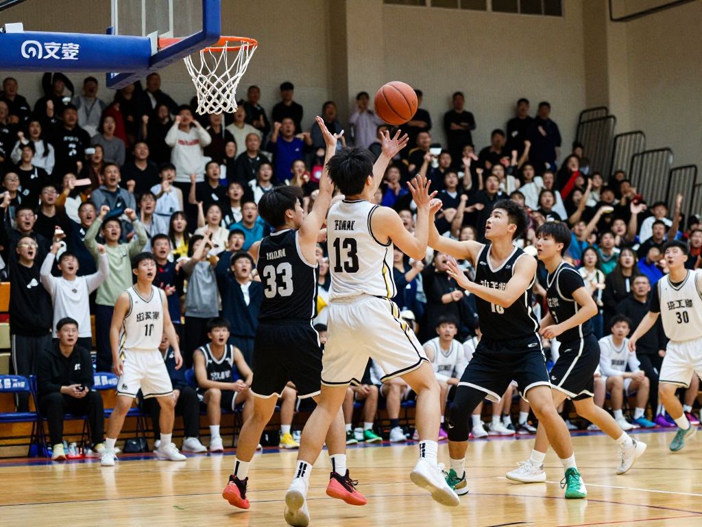 Carter School basketball team in action against Lincoln School