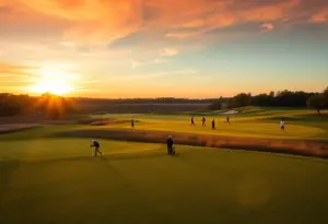 Golfers at the Chevron Collegiate Golf Tournament