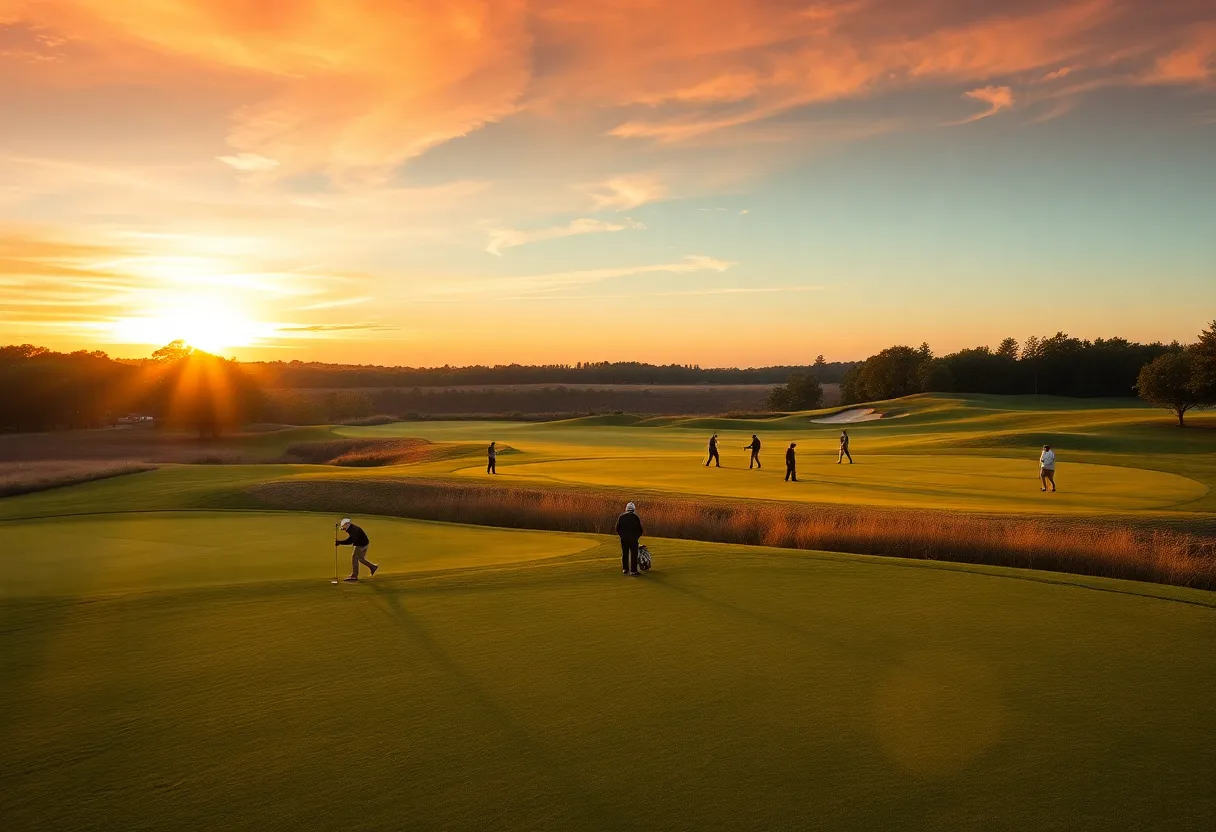 Golfers at the Chevron Collegiate Golf Tournament
