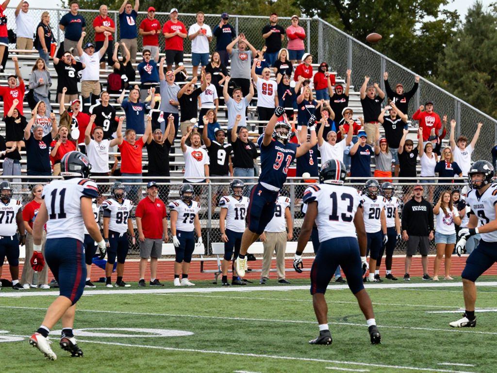 Celebration at a high school football game