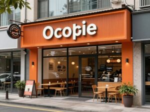 Exterior view of Maggie's Coffee and Kirkwood Restaurant in Houston's Energy Corridor