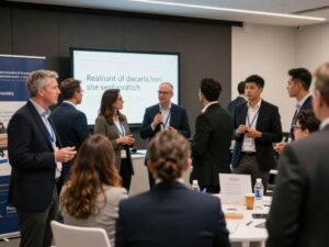 Professionals networking at the Epique Realty Midwest Power Summit