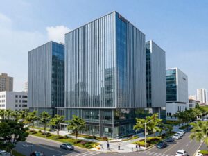 Flotek Industries headquarters in Houston with energy sector visuals.