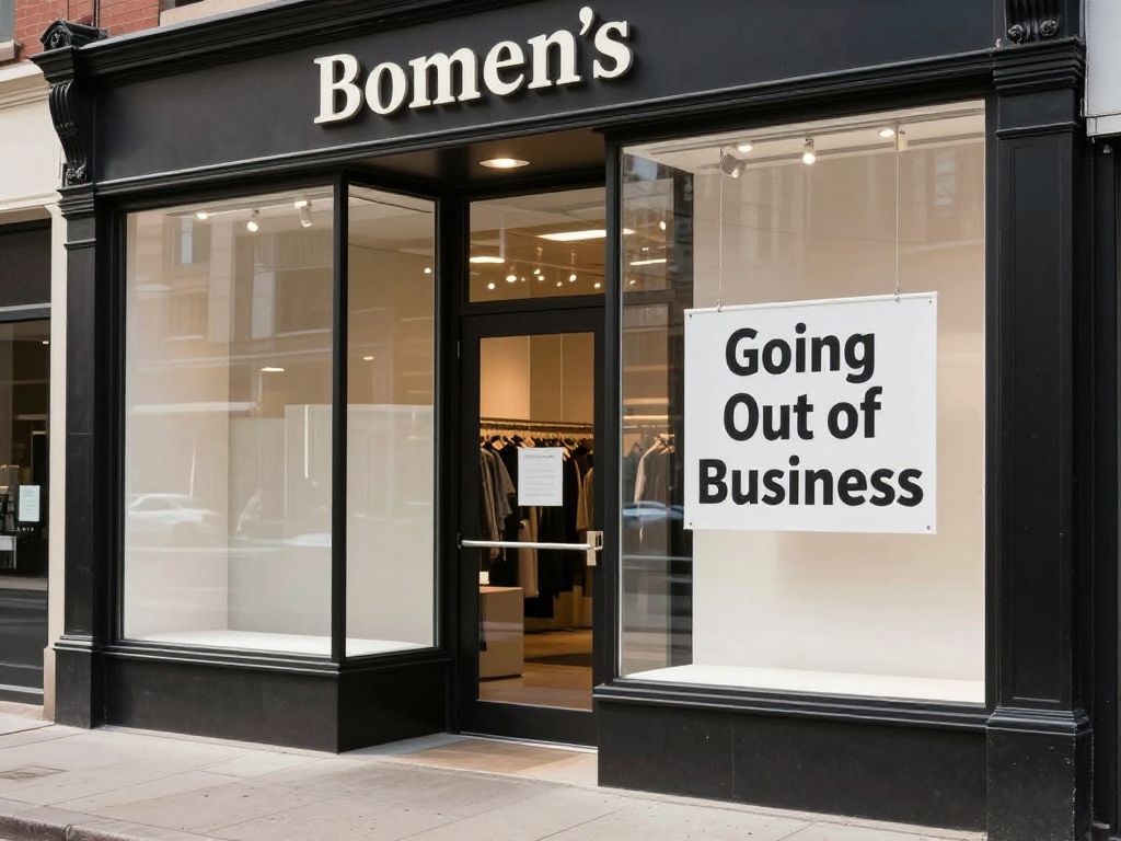 Closed Francesca's boutique sign with liquidation sale notice