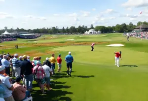 Houston Christian University golf team celebrating their victory.
