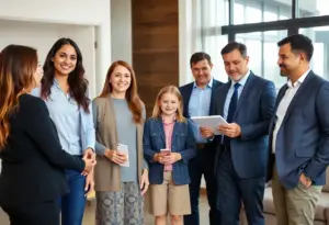 Professionals assisting a family in building a home buying team in Houston