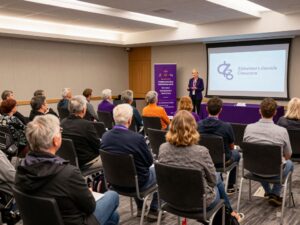Community members engaging at the Houston Alzheimer's conference