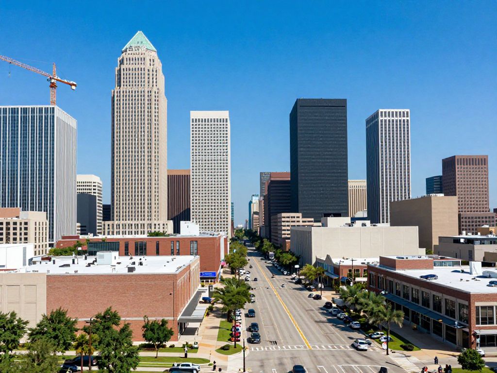 Cityscape of Houston showcasing commercial real estate developments