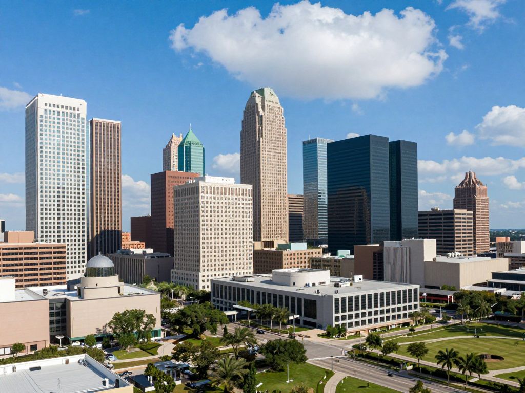 A vibrant Houston cityscape symbolizing business growth and innovation in the infrastructure sector.