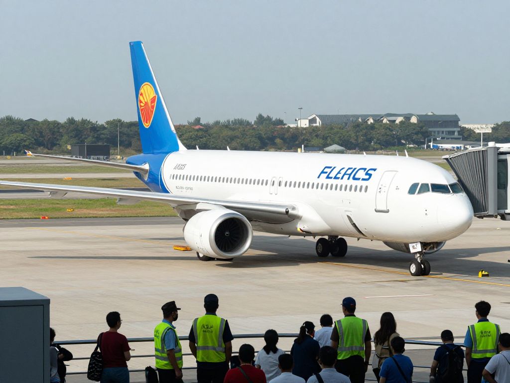 Airplane at Houston airport after incident