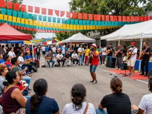 Community gathering celebrating Houston's music legacy