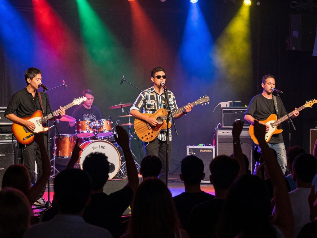 Live music performance at the Junkie Radio Takeover event in Houston