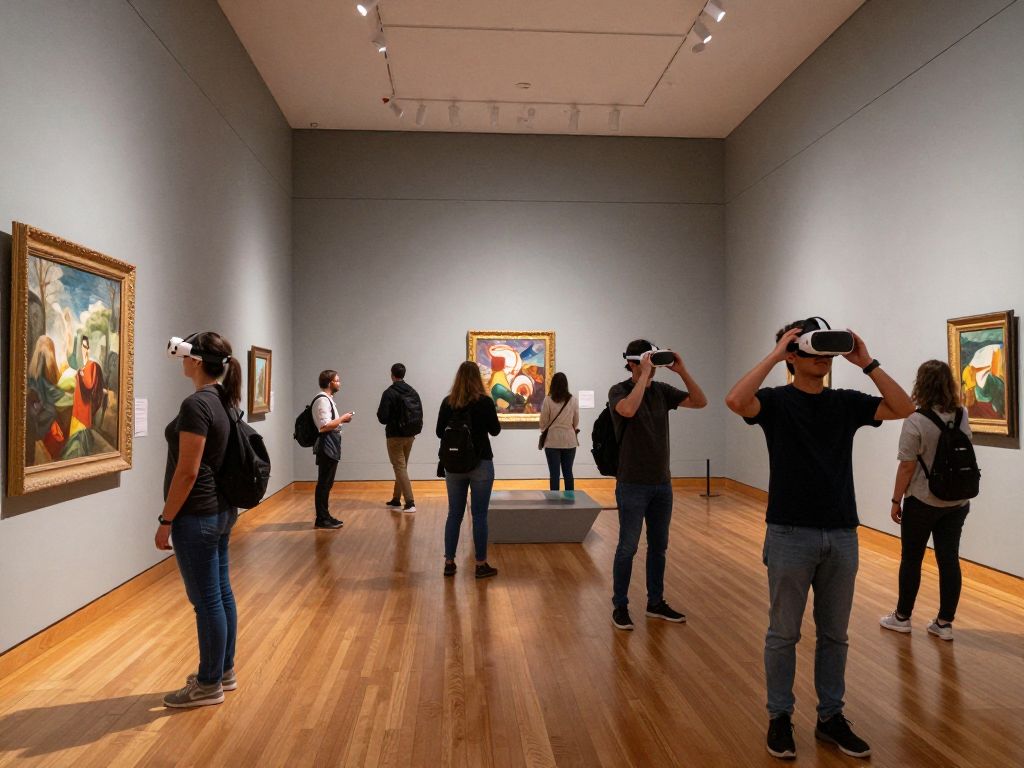 Visitors engaging with art exhibits at the Houston Museum of African American Culture