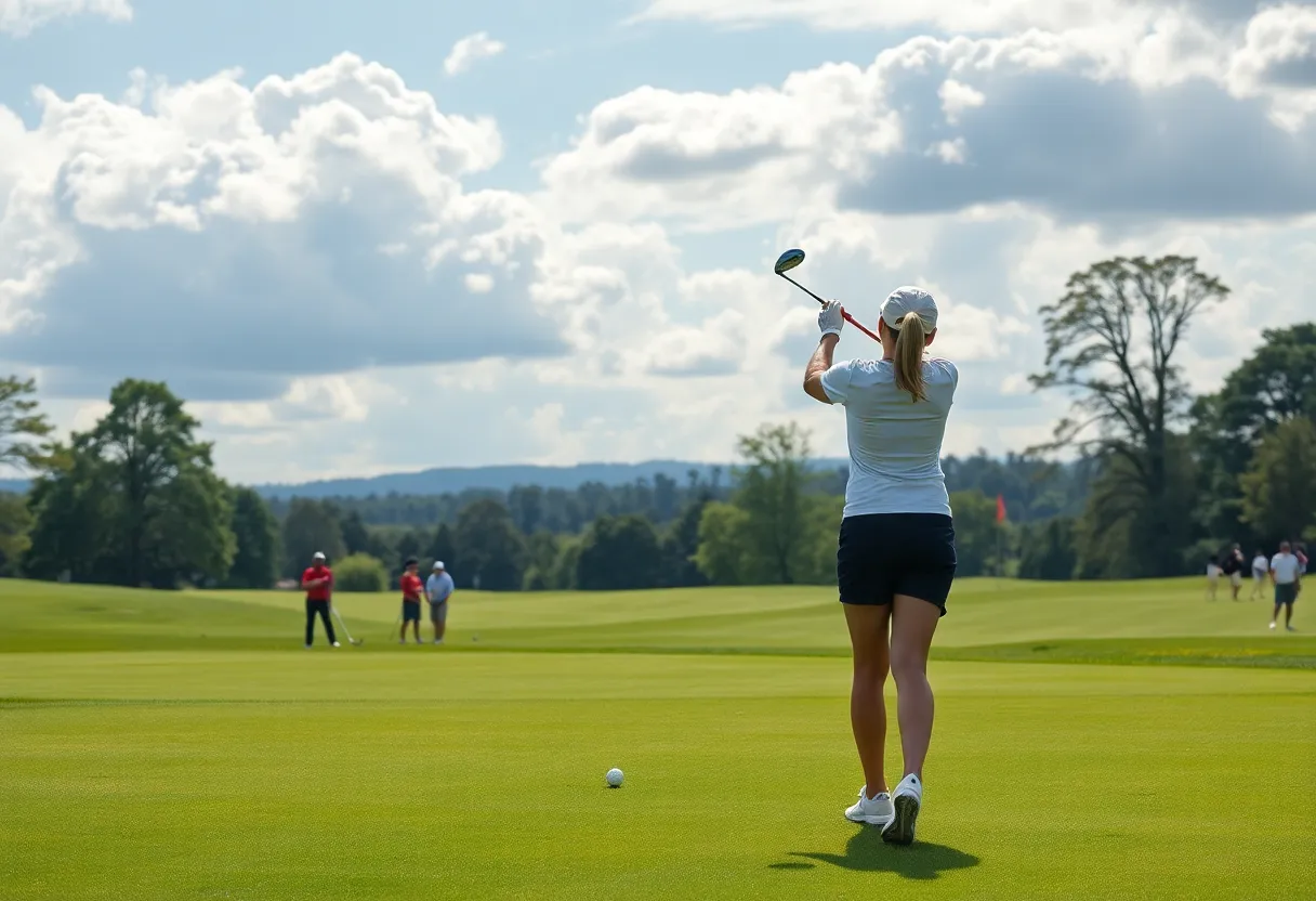 Golfers competing at the Chevron Collegiate tournament