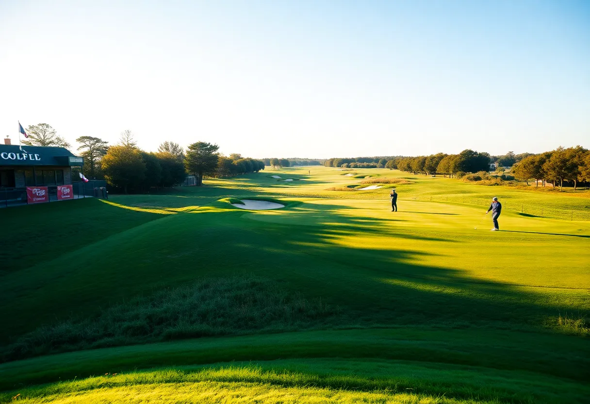 Golfers competing at the Texas Golf Throwdown golf course