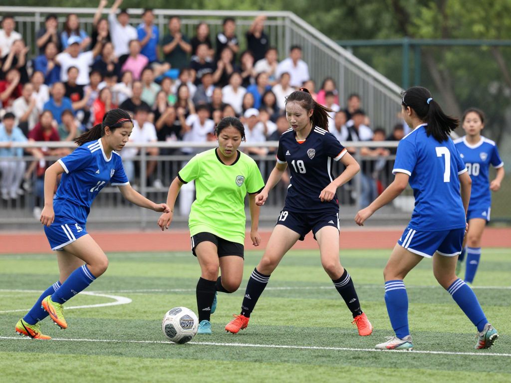Kingwood High School girls soccer team in action during a game.